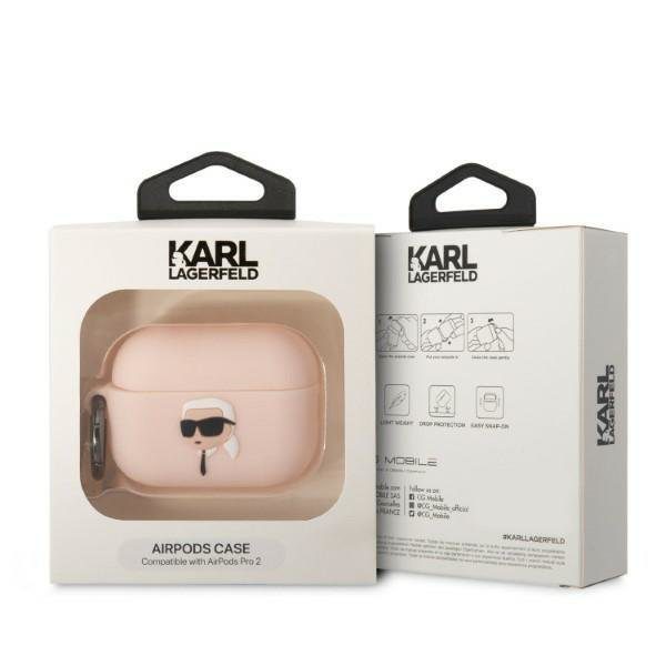 Karl Lagerfeld KLAP2RUNIKP Pink Silicone Karl Head 3D AirPods Pro 2 Tok