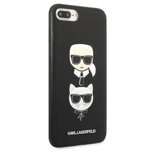 Karl Lagerfeld KLHCI8LSAKICKCBK Black Saffiano Ikonik Karl&Choupette Head iPhone 7 Plus/8 Plus Tok