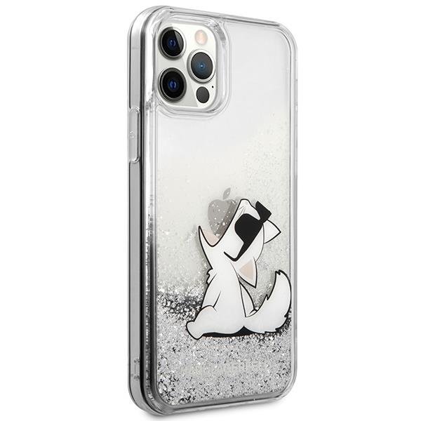 Karl Lagerfeld KLHCP12LGCFS Silver Liquid Glitter Choupette Fun iPhone 12 Pro Max Tok