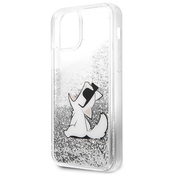Karl Lagerfeld KLHCP12LGCFS Silver Liquid Glitter Choupette Fun iPhone 12 Pro Max Tok