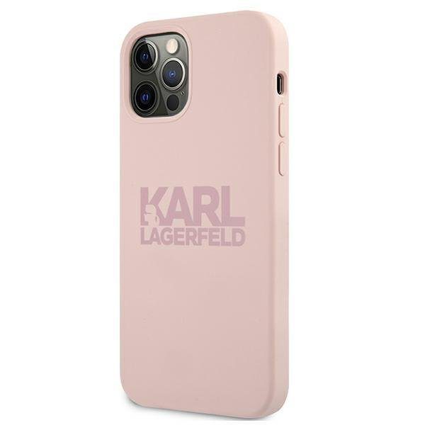 Karl Lagerfeld KLHCP12LSTKLTLP Silicone STACK Logo Pink iPhone 12 Pro Max Tok