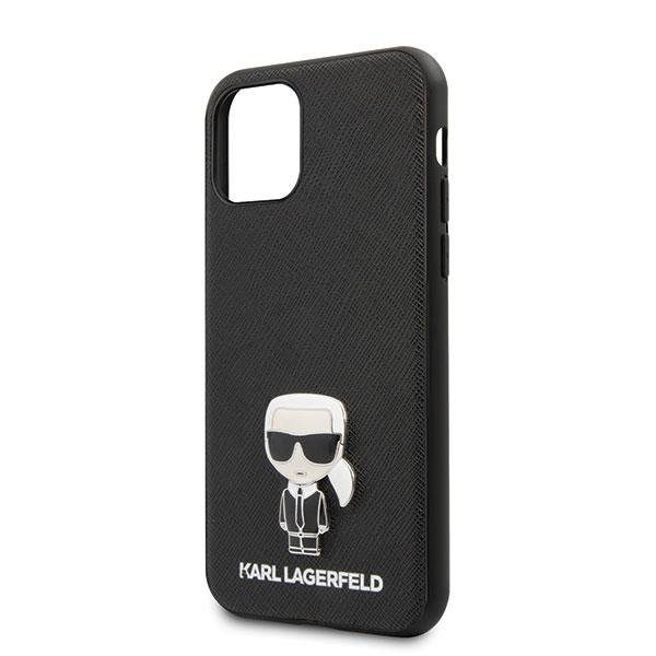 Karl Lagerfeld KLHCP12SIKMSBK Black Saffiano Ikonik Metal iPhone 12 Mini Tok
