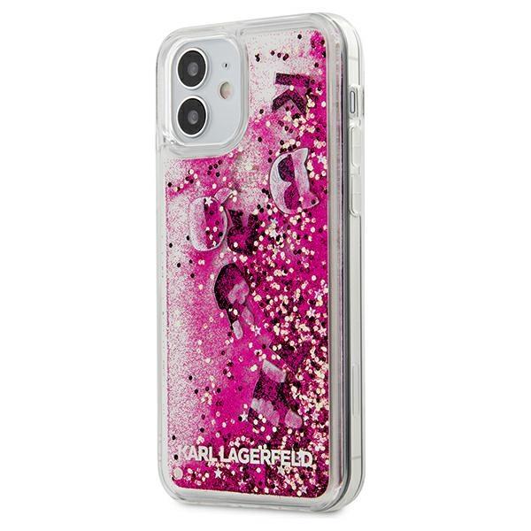 Karl Lagerfeld KLHCP12SROPI Pink Glitter Charms iPhone 12 Mini Tok
