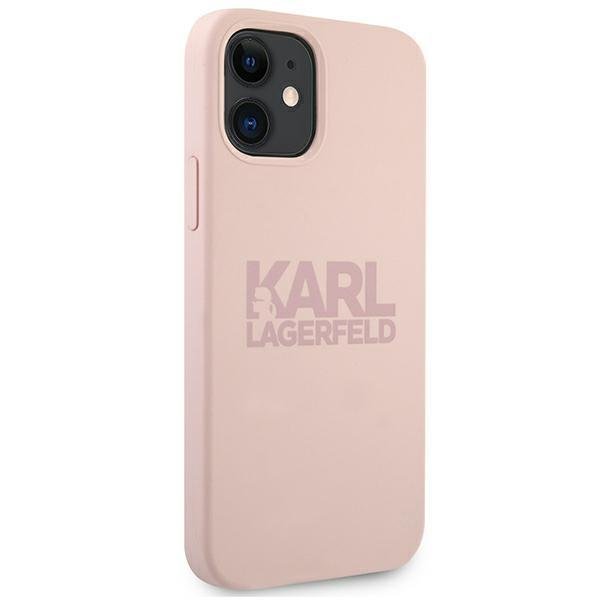 Karl Lagerfeld KLHCP12SSTKLTLP Silicone STACK Logo Pink iPhone 12 Mini Tok