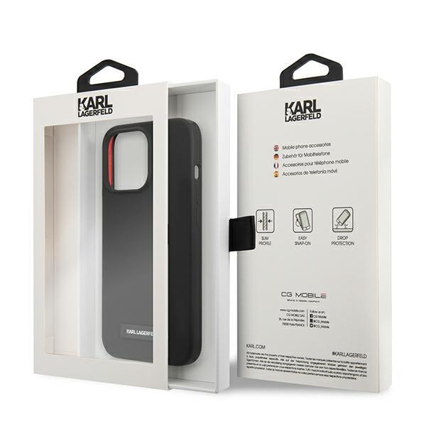 Karl Lagerfeld KLHCP13LSLMP1K Black Silicone Plaque iPhone 13 Pro Tok