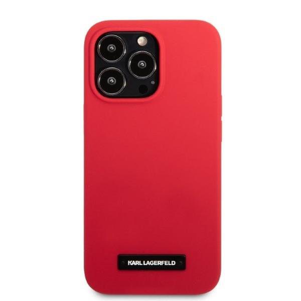 Karl Lagerfeld KLHCP13LSLMP1R Red Silicone Plaque iPhone 13 Pro Tok
