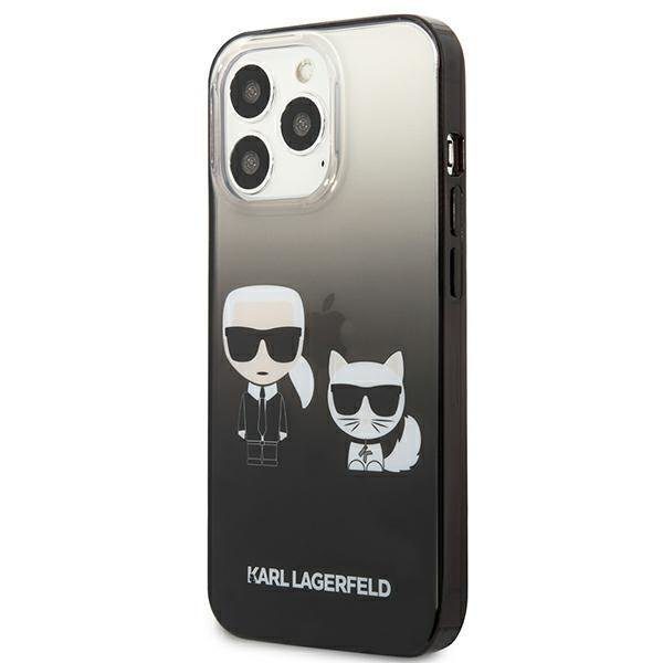 Karl Lagerfeld KLHCP13LTGKCK Black Gradient Ikonik Karl & Choupette iPhone 13 Pro Tok