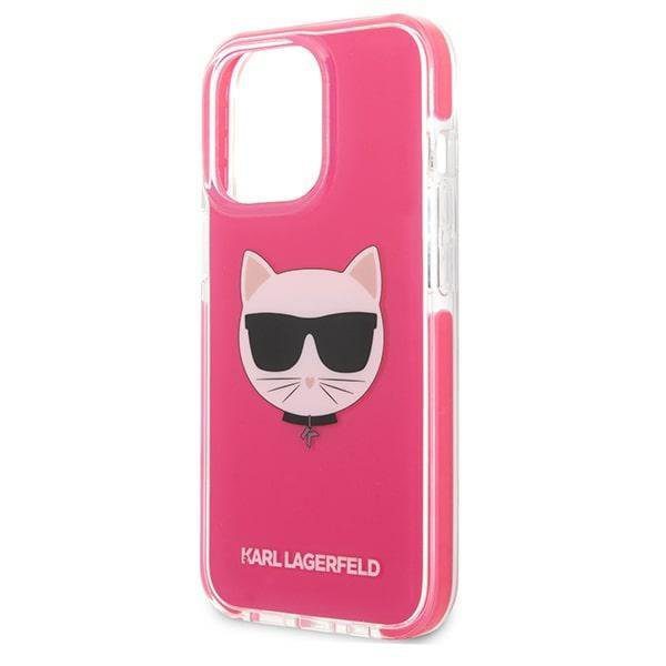 Karl Lagerfeld KLHCP13LTPECPI Fuschia Choupette Head iPhone 13 Pro Tok