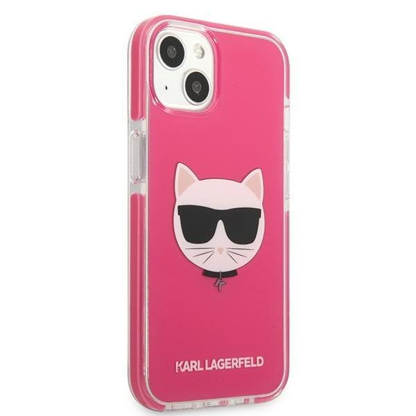 Karl Lagerfeld KLHCP13MTPECPI Fuschia Choupette Head iPhone 13 Tok