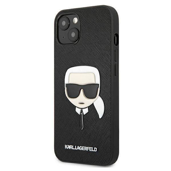 Karl Lagerfeld KLHCP13SSAKHBK Saffiano Ikonik Karl'S Head Black iPhone 13 Mini Tok