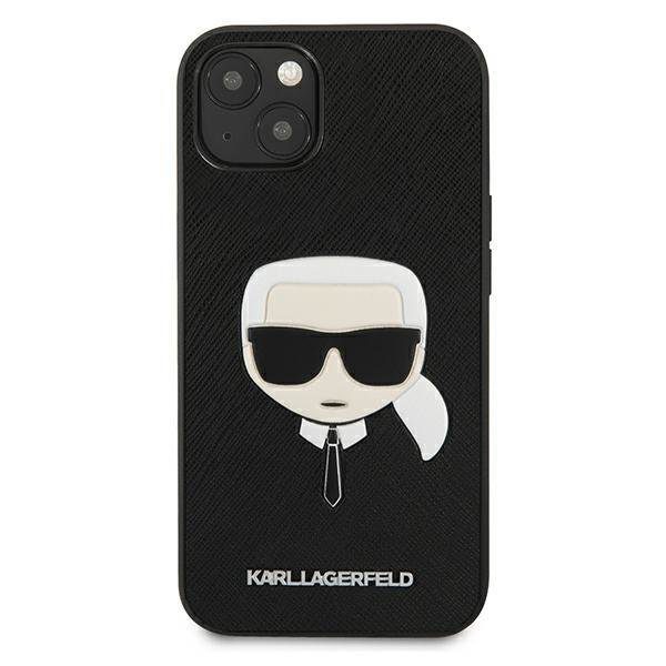 Karl Lagerfeld KLHCP13SSAKHBK Saffiano Ikonik Karl'S Head Black iPhone 13 Mini Tok