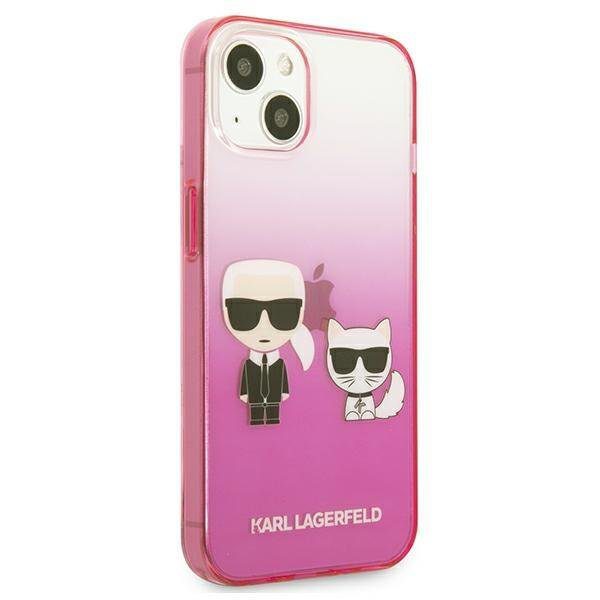 Karl Lagerfeld KLHCP13STGKCP Pink Gradient Ikonik Karl & Choupette iPhone 13 Mini Tok