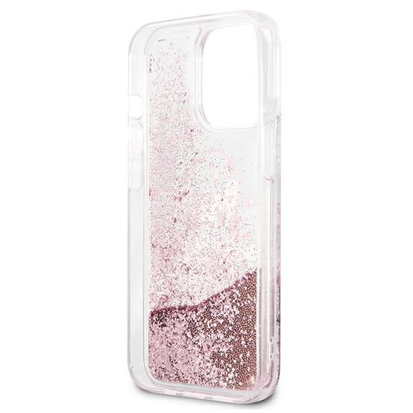 Karl Lagerfeld KLHCP13XPABGNU Pink PEEK A BOO Liquid Glitter iPhone 13 Pro Max Tok