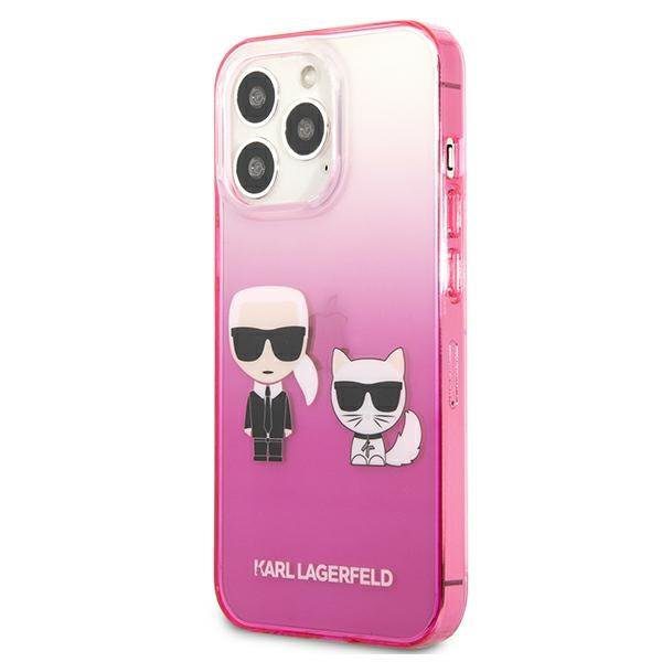 Karl Lagerfeld KLHCP13XTGKCP Pink Gradient Ikonik Karl & Choupette iPhone 13 Pro Max Tok