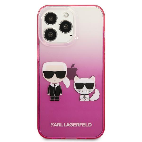 Karl Lagerfeld KLHCP13XTGKCP Pink Gradient Ikonik Karl & Choupette iPhone 13 Pro Max Tok