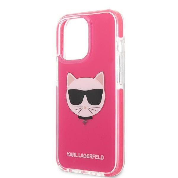 Karl Lagerfeld KLHCP13XTPECPI Fuschia Choupette Head iPhone 13 Pro Max Tok