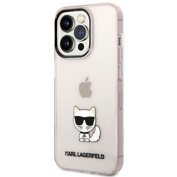 Karl Lagerfeld KLHCP14LCTTRI Pink Transparent Choupette Body iPhone 14 Pro Tok