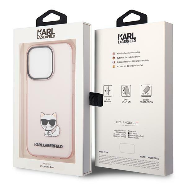 Karl Lagerfeld KLHCP14LCTTRI Pink Transparent Choupette Body iPhone 14 Pro Tok