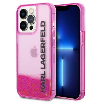 Karl Lagerfeld KLHCP14LLCKVF Pink Liquid Glitter Elong iPhone 14 Pro Tok