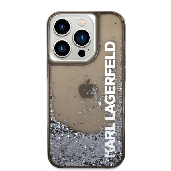 Karl Lagerfeld KLHCP14LLCKVK Black Liquid Glitter Elong iPhone 14 Pro Tok