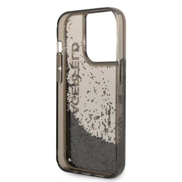 Karl Lagerfeld KLHCP14LLCKVK Black Liquid Glitter Elong iPhone 14 Pro Tok