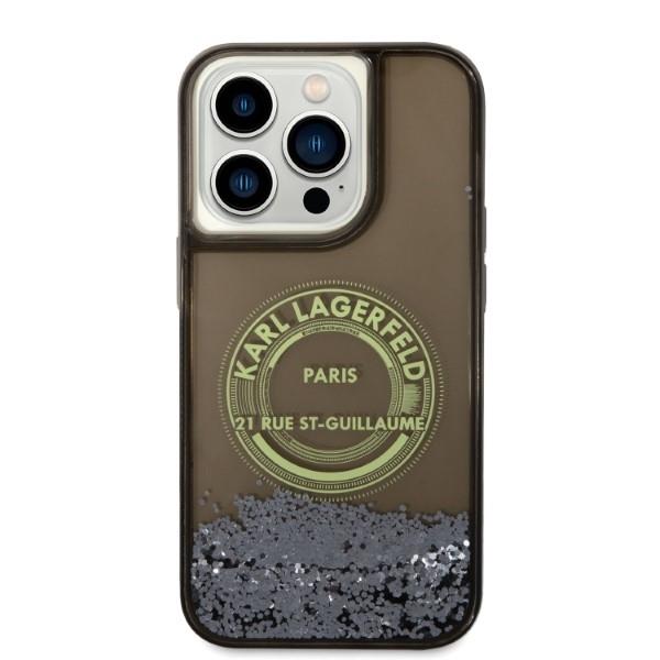 Karl Lagerfeld KLHCP14LLCRSGRK Black Liquid Glitter RSG iPhone 14 Pro Tok