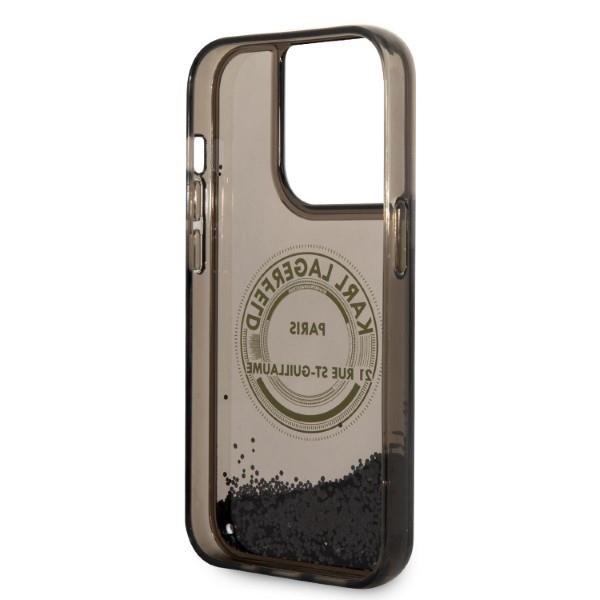Karl Lagerfeld KLHCP14LLCRSGRK Black Liquid Glitter RSG iPhone 14 Pro Tok