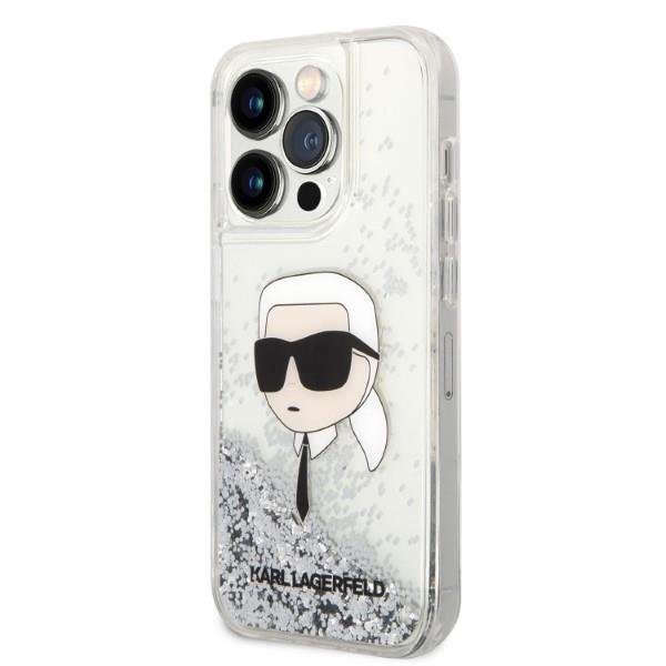 Karl Lagerfeld KLHCP14LLNKHCH Silver Glitter Karl Head iPhone 14 Pro Tok