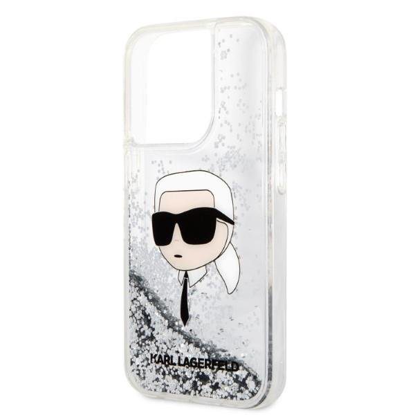 Karl Lagerfeld KLHCP14LLNKHCH Silver Glitter Karl Head iPhone 14 Pro Tok