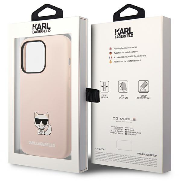Karl Lagerfeld KLHCP14LSLCTPI Light Pink Silicone Choupette Body iPhone 14 Pro Tok