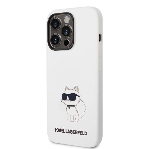 Karl Lagerfeld KLHCP14LSNCHBCH White Silicone Choupette iPhone 14 Pro Tok