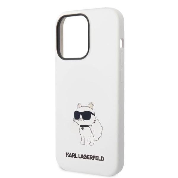 Karl Lagerfeld KLHCP14LSNCHBCH White Silicone Choupette iPhone 14 Pro Tok