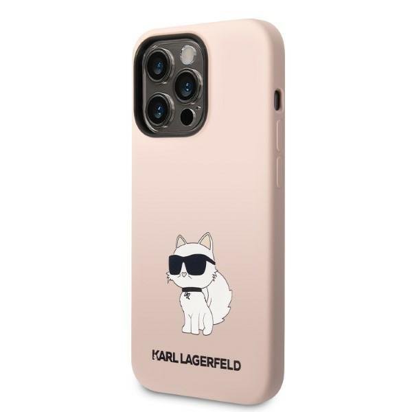 Karl Lagerfeld KLHCP14LSNCHBCP Pink Silicone Choupette iPhone 14 Pro Tok