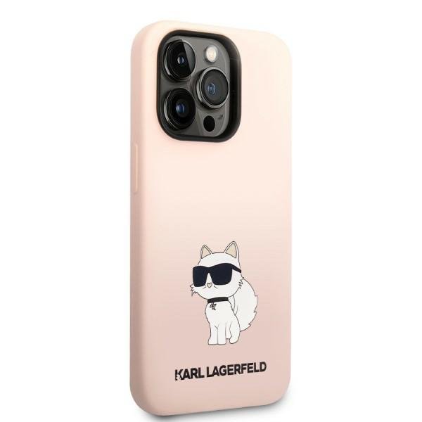 Karl Lagerfeld KLHCP14LSNCHBCP Pink Silicone Choupette iPhone 14 Pro Tok
