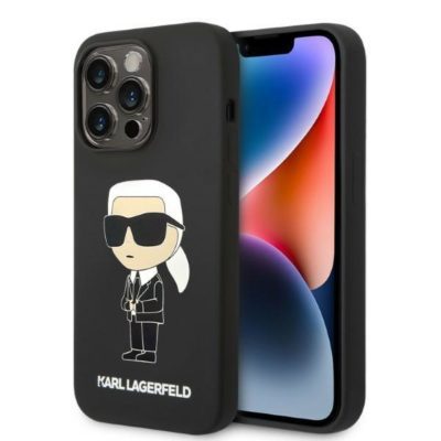 Karl Lagerfeld KLHCP14LSNIKBCK Black Silicone Ikonik iPhone 14 Pro Tok