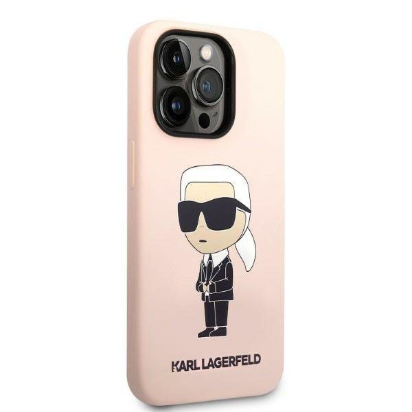 Karl Lagerfeld KLHCP14LSNIKBCP Pink Silicone Ikonik iPhone 14 Pro Tok