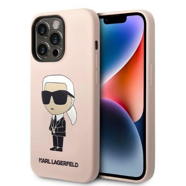 Karl Lagerfeld KLHCP14LSNIKBCP Pink Silicone Ikonik iPhone 14 Pro Tok
