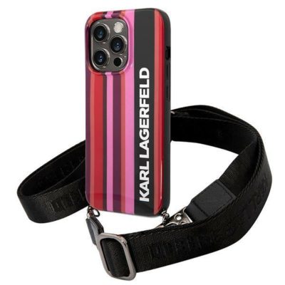 Karl Lagerfeld KLHCP14LSTSTP Pink Color Stripes Strap iPhone 14 Pro Tok