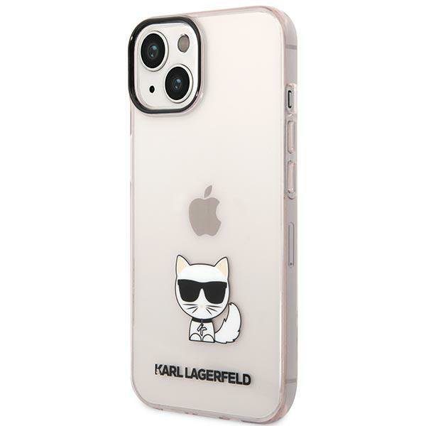 Karl Lagerfeld KLHCP14MCTTRI Pink Transparent Choupette Body iPhone 14 Plus Tok