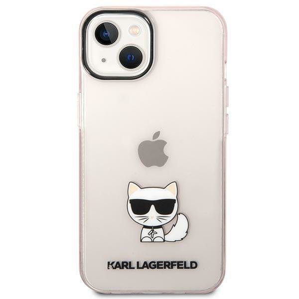 Karl Lagerfeld KLHCP14MCTTRI Pink Transparent Choupette Body iPhone 14 Plus Tok