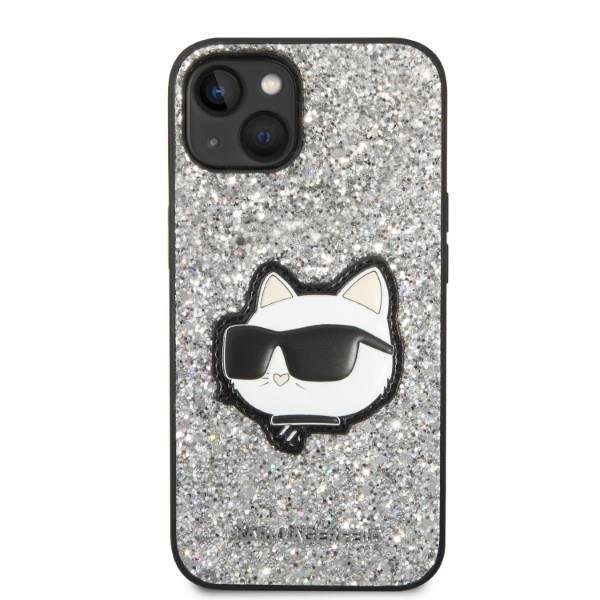Karl Lagerfeld KLHCP14MG2CPS Silver Glitter Choupette Patch iPhone 14 Plus Tok