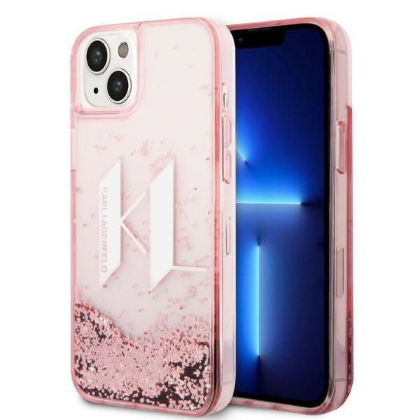 Karl Lagerfeld KLHCP14MLBKLCP Pink Liquid Glitter Big KL iPhone 14 Plus Tok