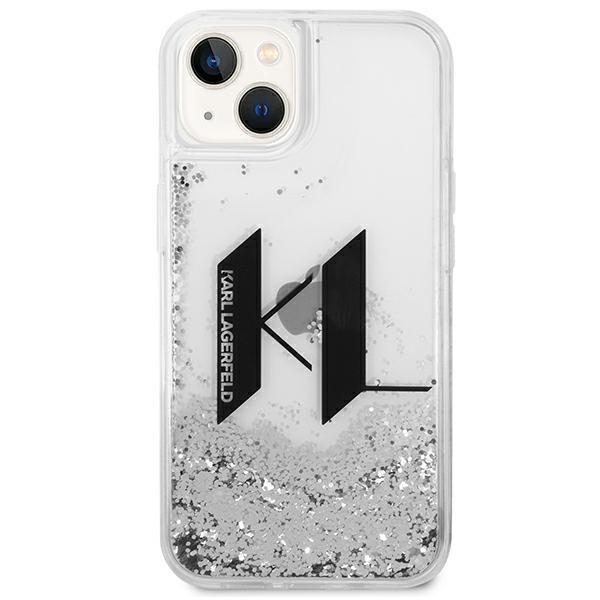 Karl Lagerfeld KLHCP14MLBKLCS Silver Liquid Glitter Big KL iPhone 14 Plus Tok