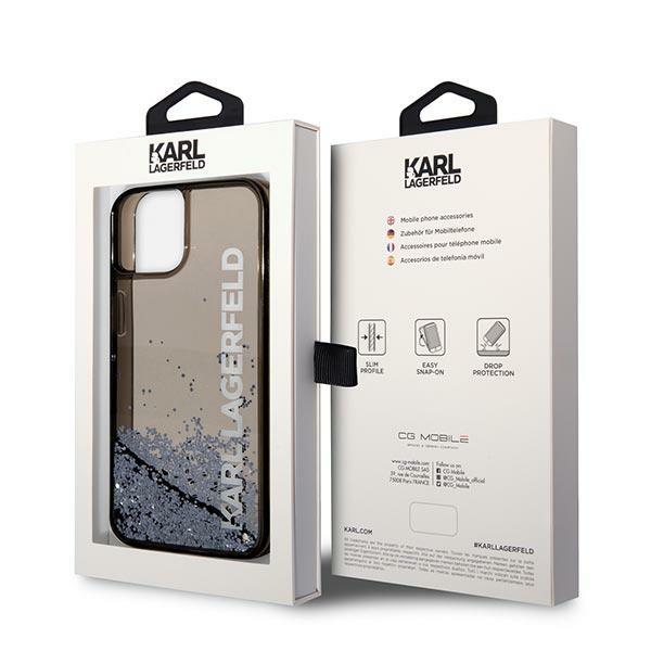 Karl Lagerfeld KLHCP14MLCKVK Black Liquid Glitter Elong iPhone 14 Plus Tok
