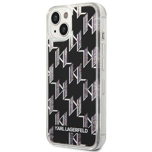 Karl Lagerfeld KLHCP14MLMNMK Black Liquid Glitter Monogram iPhone 14 Plus Tok