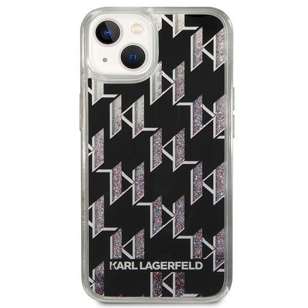 Karl Lagerfeld KLHCP14MLMNMK Black Liquid Glitter Monogram iPhone 14 Plus Tok