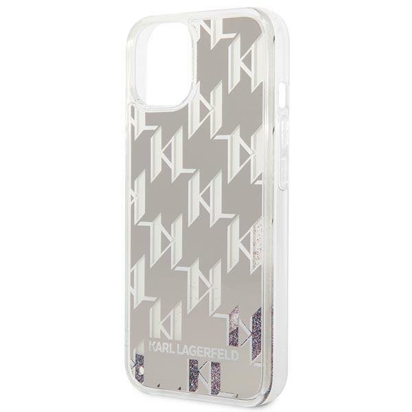 Karl Lagerfeld KLHCP14MLMNMS Silver Liquid Glitter Monogram iPhone 14 Plus Tok