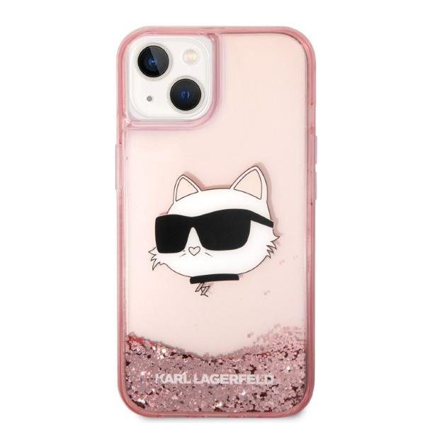 Karl Lagerfeld KLHCP14MLNCHCP Pink Glitter Choupette Head iPhone 14 Plus Tok