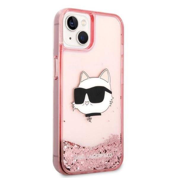 Karl Lagerfeld KLHCP14MLNCHCP Pink Glitter Choupette Head iPhone 14 Plus Tok