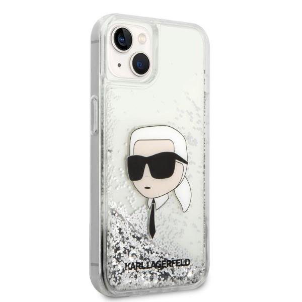 Karl Lagerfeld KLHCP14MLNKHCH Silver Glitter Karl Head iPhone 14 Plus Tok